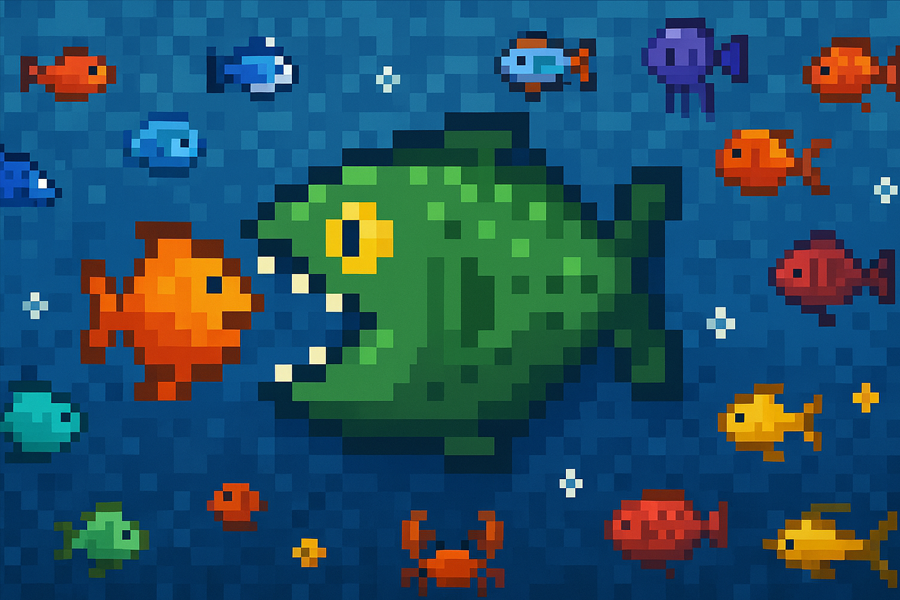Big fish eats small fish